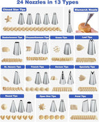 240PCS Cake Decorating Supplies Kits Cake Turntable, 100 Piping Bags 100 Disposable Cupcake Liners 24 Icing Piping Tips 3 Icing Scrapers 2 Spatulas Cake Leveler for Baking