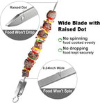 GRILLART Kabob Skewers for Grilling - Metal Skewer for Kabobs with Slider - Flat BBQ Skewer Stainless Steel - 17" Shish Kabob Grill Skewers & Ideal Kabob Sticks for Meat Shrimp Chicken Veggie (10PCS)