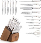 Cangshan ELBERT Series German Steel Forged Knife Block Sets (17-Piece, White)
