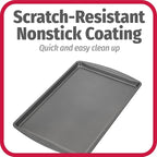 GoodCook Everday Nonstick Carbon Steel 17 x 11-Inch Baking Sheet Set, 2 Pack – Medium Sized Carbon Steel Cooking Pans, Bakeware Set, Cookie Sheets for Baking, Oven Pan Set