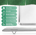 Baking Sheets 2 Pieces with A Rack, HKJ Chef Cookie Sheets and Nonstick Cooling Rack & Stainless Steel Baking Pans & Toaster Oven Tray Pan, Rectangle Size 12.5 x 10 x 1 inch & Non Toxic