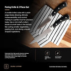 DURA LIVING 2-Piece Kitchen Knife Set – Ultra Sharp Precision German Stainless Steel Blades, 5” Utility & 3.5” Paring Knife with Ergonomic Handles, Multipurpose for Slicing & Peeling, Black Handle