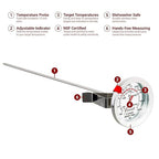 Escali AHC2 Stainless Steel Deep Frying and Candy Thermometer with Pot Clip, 12-Inch Probe with Candy Temperature Zones, NSF Certified