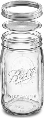 Wide Mouth Mason Jars 32 oz (Quart) Mason Jars with Lids and Bands (24-Pack) bundled With, KangarooBands Jar Opener, and Package Of Jar Labels | Canning, Fermenting, Pickling, DIY Decors Projects