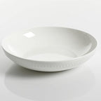 Gibson Elite Embossed Bone China 16-Piece Double Bowl Dinnerware Set, Service for 4 – White Elegant Plates and Bowls