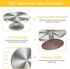 Nuogo 154 Pcs Christmas Aluminum Cake Decorating Tools Kit with 12 Inch Aluminum Cake Turntable, Cakes Decorting Gun with 6 Head, 34 Pcs Cakes Decorting Set, 11 Cream Spatula Set, 100 Cream Piping Bag