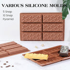 1 Pc Chocolate Bar Mold Deep Dubai Stuffed Silicone Molds for Filling Knafeh Pistachio Chocolate Bar and Wax Melts Rectangle Thick Candy Bar Molds Break Apart (Pyramid）