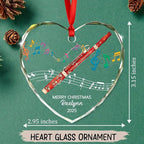 Personalized Bassoon Instrument Glass Xmas Ornament Gift, Customized Bassoon Player Christmas Keepsake Ornament with Text Year Name, Unique Bassoons Musical Instrument Glass Christmas Ornaments 2025