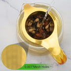 Two Pack Tea Infuser Basket Stainless Steel Tea Strainer Tea Filter With Small Strainer And Lid Tea Diffuser For Loose Tea Superior Brewing Experience (Two pack gold)