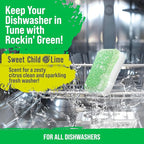 Rockin' Green Dishwasher Cleaner Tablets (8 Pack) - Septic Safe Dishwasher Cleaning Tablets Dishwasher Cleaner and Deodorizer - Dishwasher Remove Build Up with Citric Acid (Sweet Child O'Lime)