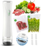 Vacuum Sealer Set (Vacuum Machine + 30 Reusable Vacuum Bags) Handheld Vacuum Sealer for Food, Portable Compact Food Sealer with Auto-Stop & Detachable Filter, 5X Freshness Lock