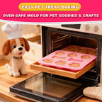3Pcs Puppy Paw & Bone Silicone Molds - Non-Stick Candy Mold, Reusable Ice Cube Molds for Frozen Dog Treats, Chocolate, Jelly, Biscuit - Food Grade 2-in-1 Dog Treat Mold for Baking and Freezing
