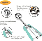 Ice Cream Scoop, Cookie Scoop, 4 Tbsp/ 60 ml/ 2 oz Cookie Scoops for Baking, 18/8 Stainless Steel Cookie Scooper for Baking, Ice Cream Scooper with Trigger Release, Cookie Dough Scoop (Mint)