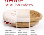 KneadAce Cotton Rope Banneton Bread Proofing Basket Set, Oval & Round Bread Baskets with Liners & Covers for Artisan Bread Baking, Sourdough Bread Baking Supplies