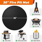 36" Heavy-Duty Fire Pit Mat for Solo Stove Bonfire: Round Fireproof Under Grill Mat Heat Insulated Indoor Fireplace Pad Protector for Decks, Patios, Grass, BBQ Smoker, Reusable Oil-Proof & Waterproof