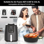 Round Silicone Air Fryer Liners 3Pack, Ninja AF101 & AF161 Silicone Liners for 4-5.3QT, Reusable Air Fryer Accessories Food Grade Liners, Compatible with Ninja, COSORI, Tefal, Bear, Chefman