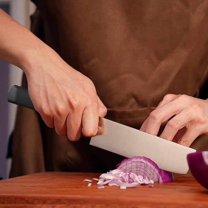 6 Inch Nakiri Knife, AR-RPM9 Steel & Replaceable Handle, Multipurpose Meat Cleaver Vegetable Chef Knife with Oak Sheath, Gift for Home Chefs