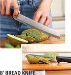 Black Knife Set, 13 Pieces Knife Block Set with Built-in Sharpener Scissors for Kitchen Meat & Vegetable Cutting, Dishwasher Safe Knives Set Present for Family & Restaurant