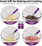 U-Taste 12.6in Danish Dough Whisk: 18/8 Stainless Steel Heavy-Duty Sourdough Mixer Tool, Food Grade Dutch Style Seamless Bread Wisk, Sturdy for Mixing, Stirring, Kneading Thick Batter (Purple)