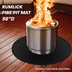 36" Fire Pit Mat for Solo Stove Bonfire, Round Fireproof Under Grill Mats for Outdoor Grill, Portable Camping Stove Mat for Solo Stove Accessories