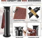 Espresso Coffee Knock Box for Barista Commercial Knock Box for Espresso Coffee Grounds Floor Standing Knock Box with Garbage Bags and Towels