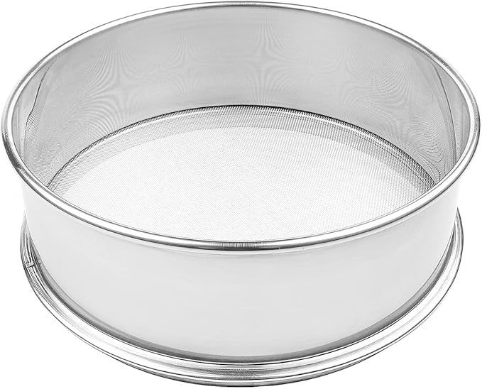 Stainless Steel Flour Sifter Fine Mesh Round Flour Sieve for Baking 16.5" Diameter x 2.88" High; 50 Mesh (Hole Size 0.3mm)