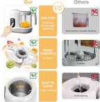 BEAR 2024 Baby Food Maker | One Step Baby Food Processor Steamer Puree Blender | Auto Cooking & Grinding | Baby Food Puree Maker with Self Cleans | Touch Screen Control, White