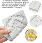 4 Pcs Baroque Style Silicone Molds Curlicues Scroll Lace Fondant Molds Relief Flower Mould Filigree Mold 3D Sculpted for Gummy Sugar, Cupcake Topper, Polymer Clay, Crafting Projects