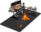Large 90 x 52 inches Under Grill Mats for Outdoor Grill | Double-Sided Fireproof | Waterproof | Oil-Proof | Easy to Clean | Indoor Fireplace/Fire Pit Mat | Quality BBQ Mat for Deck Patio