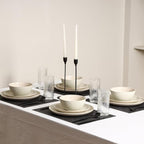 Stone Lain Dua 16-Piece Dinnerware Set Stoneware, Borosilicate Glass, White