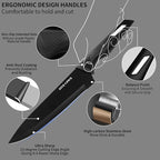 Knife Set,12-Piece Premium Kitchen Knife Set with Universal Knives Block,Anti-Rust Non-Stick High-Carbon Stainless Steel Extra-Sharp Chef Knives for Kitchen,Dishwasher Safe,Non-slip Ergonomic Handle