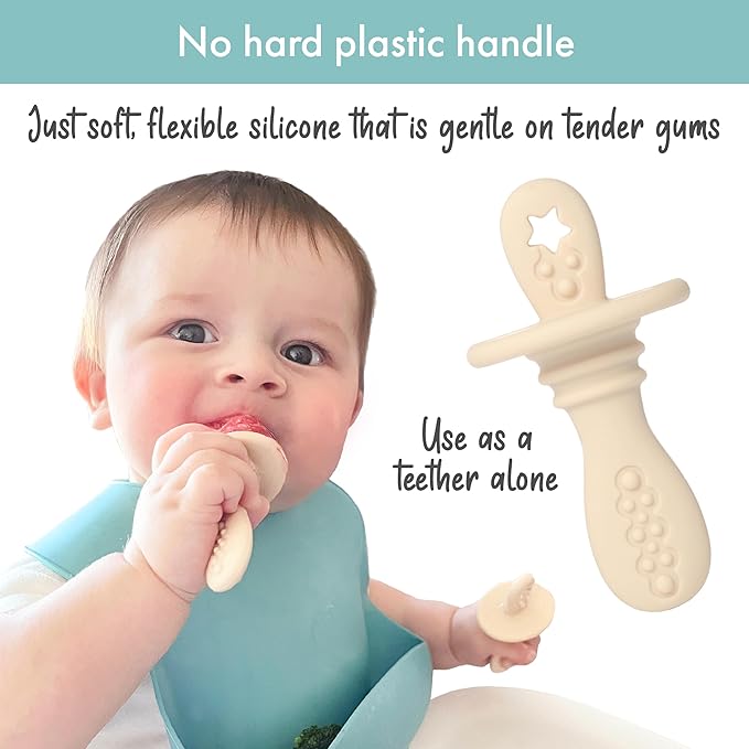 PrimaStella Silicone Petite Pops - Baby Popsicle Mold - BPA Free - Dishwasher Safe - 4 months+ (Oat Teether Pops)