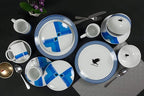Harry Potter Ravenclaw 16 Piece Porcelain Dinnerware Set for 4 - Includes 4 Dinner Plates, 4 Salad Plates, 4 Bowls and 4 Mugs