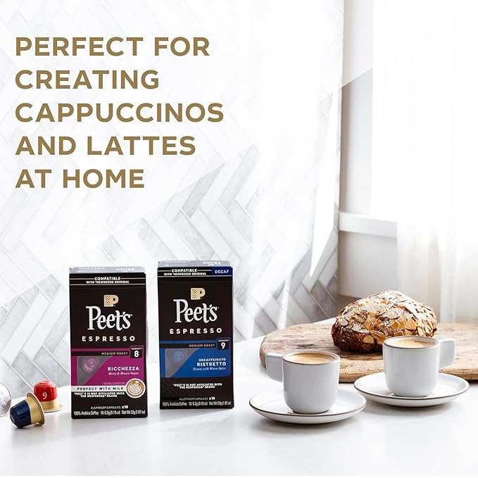 Peet's Coffee, Dark Roast Espresso Capsules, Compatible with Nespresso Original Machines - Major Dickason's Blend, Intensity 11, 100 Count (10 Boxes of 10 Espresso Capsules)