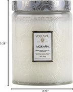 Voluspa Mokara, Large Candle Jar, 18 oz, 100 Hour Burn Time, Coconut Wax for Clean Burning, Handcrafted in the USA