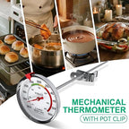 BOMATA Waterproof IP67 Candy Thermometer with Pot Clip, Deep Fry Oil Thermometer with Upgraded 2.5in Large Display for Cooking, Food, Turkey, BBQ, Grill... Mth400