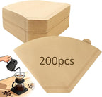 200 Count Unbleached Coffee Filters Natural Brown Cone Coffee Filter Paper for 3–8 Cup Drip Coffee Maker, Disposable Paper Coffee Filters for Pour Over Brewer & Coffee Machine