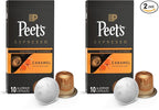Peet's Coffee, Dark Roast Espresso Capsules Compatible with Nespresso Original Machine, Caramel 10 Count (1 Box of 10 Espresso Capsules) (Pack of 2)