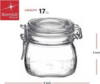 Bormioli Rocco Fido Clear Glass Jar with 85 mm Gasket,0.5 Liter (Pack of 6) (6 Items)