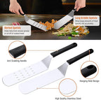 Griddle Accessries Kit, 20Pcs Stainless Steel Metal Spatula Set, Grill BBQ Spatula Utensils Set with Storage Bag, Professional Grill Spatula Set for Men Women Outdoor BBQ & Camping