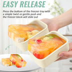 6 Packs 1 Cup Silicone Soup Freezer Molds with Lid Silicone Soup Freezer Trays Rectangle Reusable Food Preserving Tray Freezing Sauces Stews(Beige)