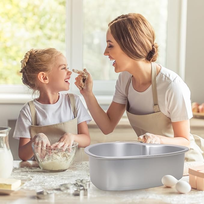 Heart Shaped Cake Pan 10 Inch Aluminum Cake Pans Heart Cake Tin Baking Cake Mold for Valentine's Weddings Birthday Party