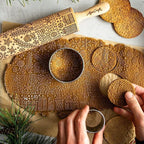 FOREST ANIMALS Embossing Rolling Pin. Laser Engraved Dough Roller for Embossed Cookies Fondant or Pottery by Algis Crafts
