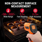 ThermoPro Temperature Gun, Infrared Thermometer Gun with Laser Pointer, Meat Thermometer Digital with Super Long Probe, Food Thermometer for Cooking, Laser Thermometer Gun -58℉-1022℉ Not for Human