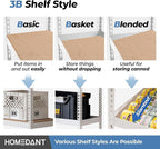 HOMEDANT 5 Tier Laminated White Boltless Metal Shelving Unit Adjustable Garage Storage Utility Rack Heavy Duty Shelves Organization Multipurpose Shelf Warehouse Pantry 28" W x 12.3" D x 59.5" H 3Pack