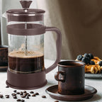 Utopia Kitchen 12 Ounce 0.35 Liter French Press Coffee Maker, Tea Maker, Travel Coffee Presses, Heat Resistant Thickened Borosilicate Coffee Pot for Camping Travel Gifts, Deep Taupe Pack of 1