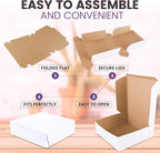 Fit Meal Prep [25 Pack] Pastry Boxes 9x9x3 White Bakery Box for Cookies, Compostable Kraft Paper Cardboard for Baked Goods Packaging, Cake, Food, Donut, Cupcake, Candy, Bread, Bridesmaid Gift Box