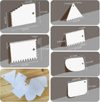 Cake Scraper, Cake Smoother Scraper Set, Dough Scraper Icing Scraper Polisher Tool, Cake Decorating Comb, Icing Smoother Plastic Sawtooth Cake Icing Kitchen Baking Cake Edge (white)