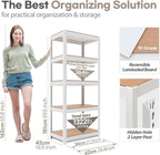 HOMEDANT House 5 Tier 24.1" W Laminated Metal Shelving Unit Adjustable Storage Utility Rack Heavy Duty Shelves Organization Multipurpose Shelf Kitchen Garage Pantry Closet 1 Pack