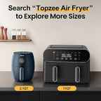 Small Compact Air Fryer, 2.1QT, 4-in-1 Small Mini Airfryer, Bake, Roast, Reheat, 98% Less Oil, Adjustable Temperature Control w/ 60min Timer, Quiet, Nonstick & Dishwasher Safe, BPA-Free, Dark Blue